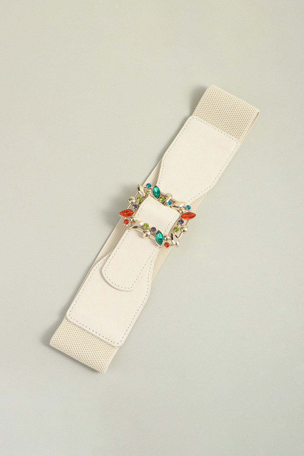 Multicolored Leaf Buckle Elastic Belt -