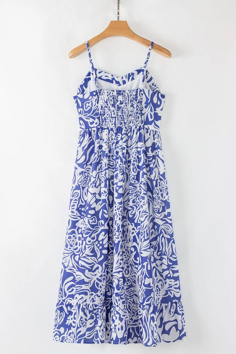Floral Print Spaghetti Strap High Waist Dress -