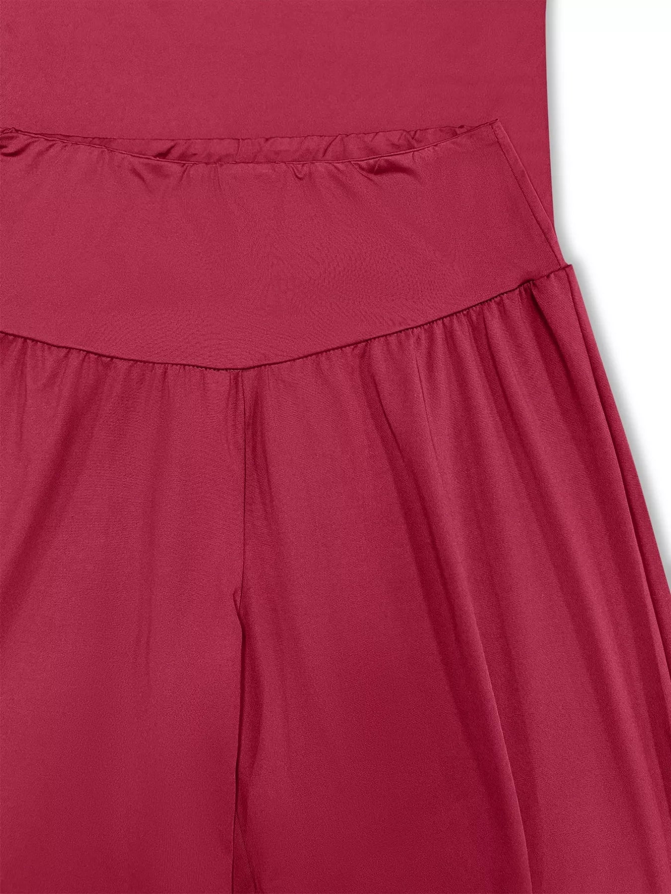 V-Neck Top and Wide Leg Pants Two-Piece Set -