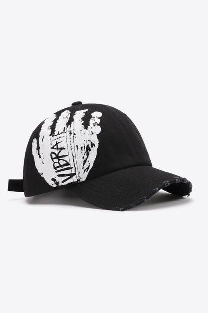Graphic Distressed Adjustable Baseball Cap -