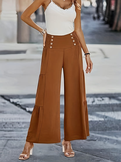 Smocked Wide Leg Pants