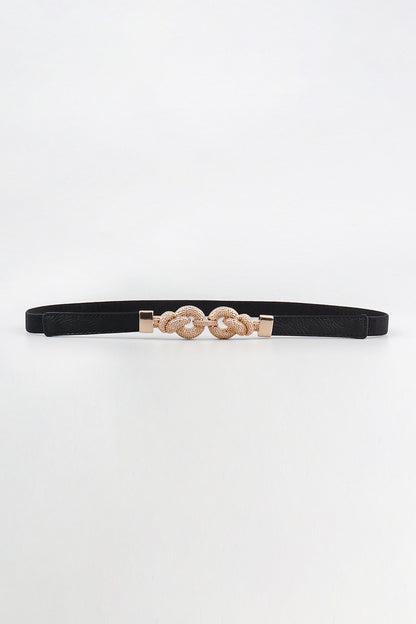 Buckle PU Leather Belt - Black One Size
