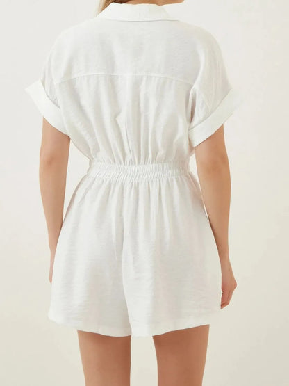 Johnny Collar Short Sleeve Romper -