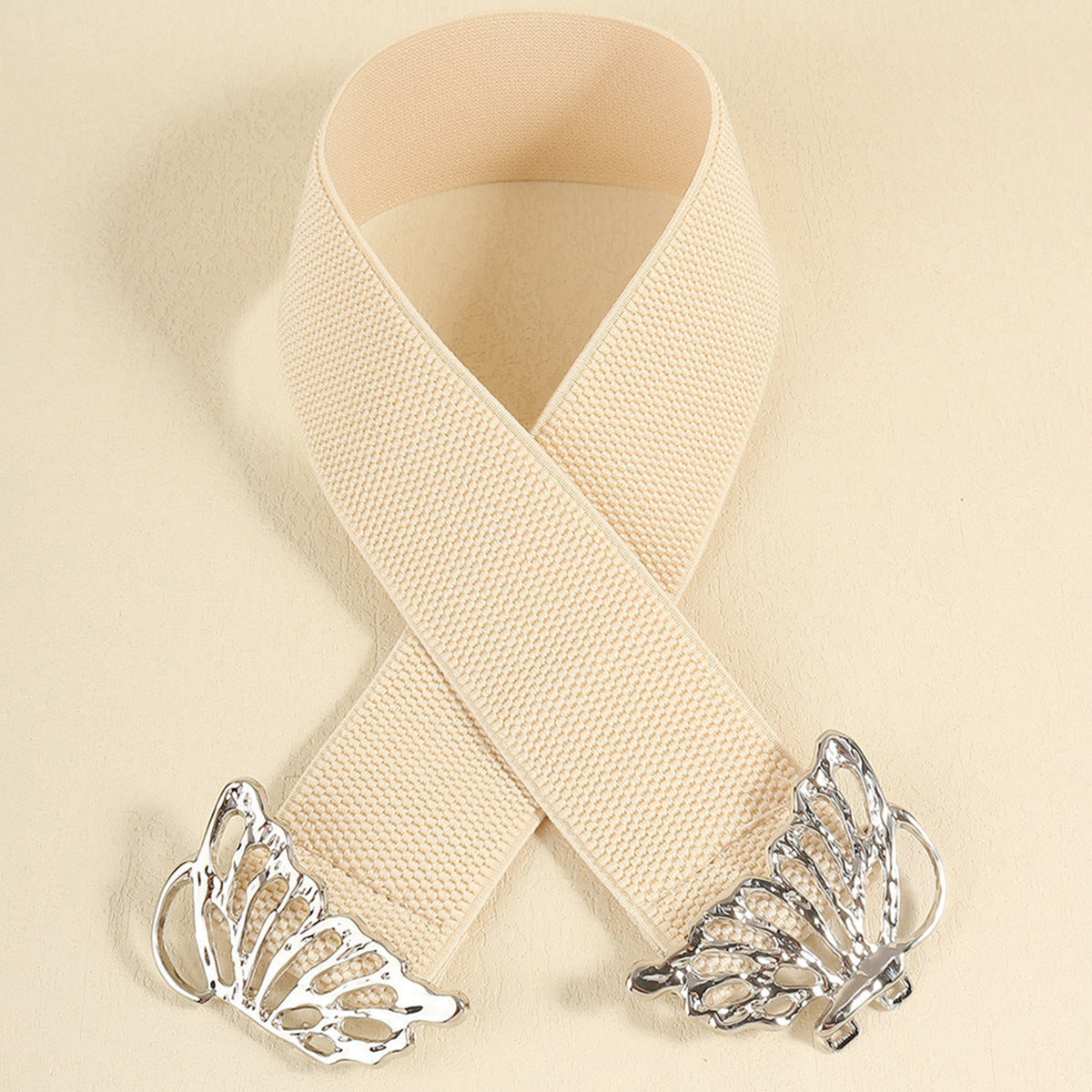 Butterfly Alloy Buckle Elastic Belt -