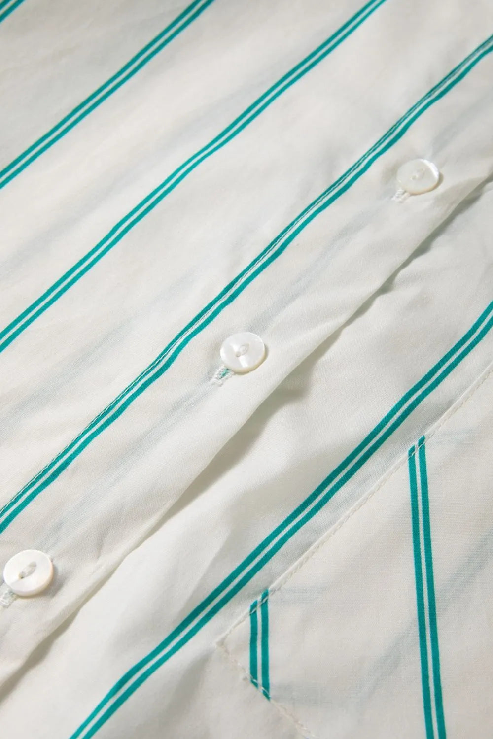 Striped Wide Shift Mini Shirt Dress -