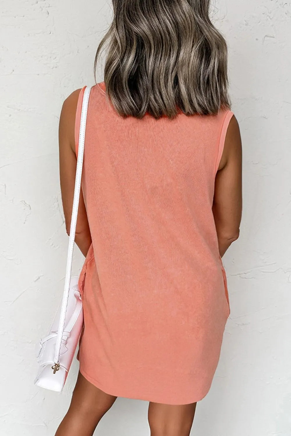 Round Neck Sleeveless Mini Dress -