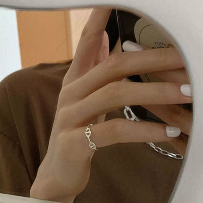 Sterling Silver Geometric Ring -