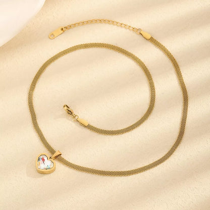 18K Gold-Plated Heart Necklace - Gold One Size