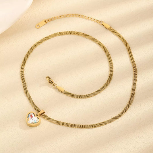 18K Gold-Plated Heart Necklace - Gold One Size