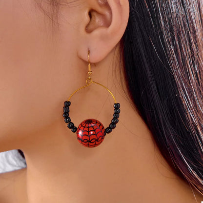 18K Gold-Plated Halloween Bead Earrings -
