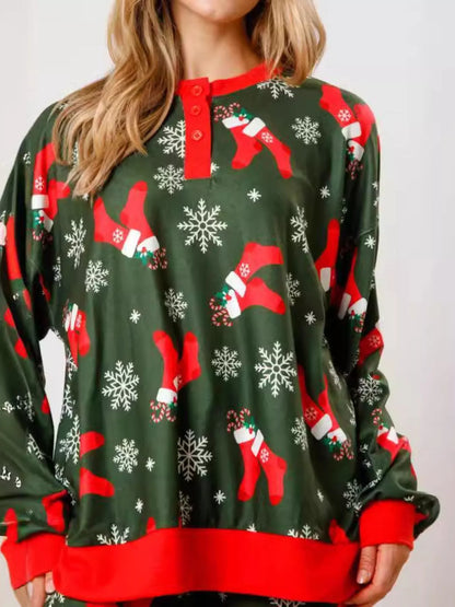 Christmas Long Sleeve Top and Pants Lounge Set -