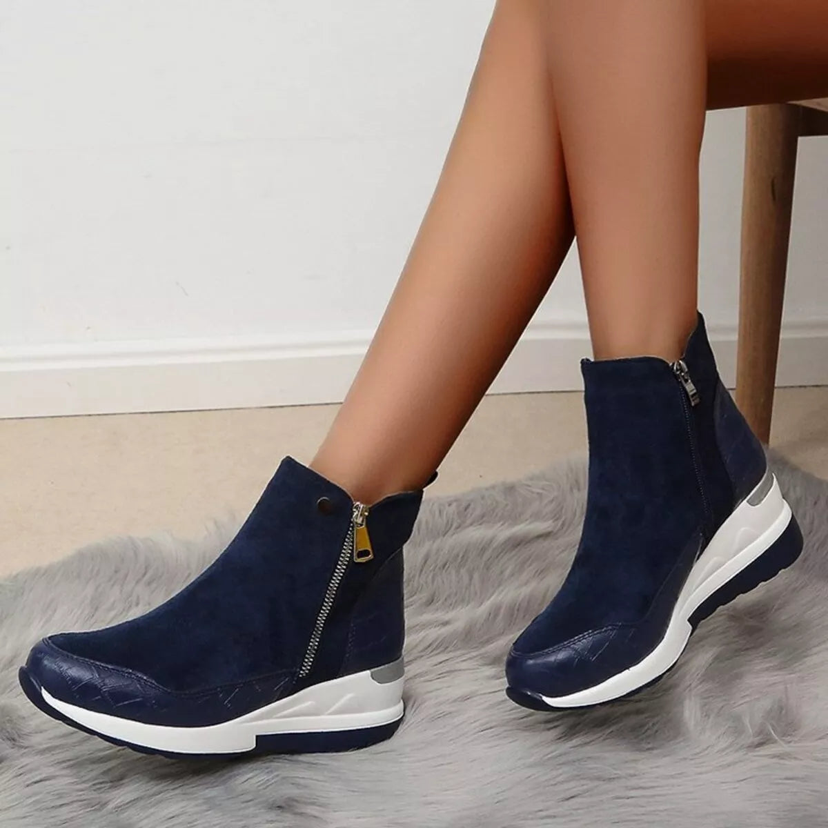 Side Zipper Ankle Boots -
