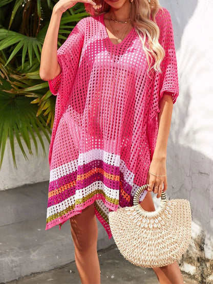 Crochet V-Neck Cover-Up Dress -