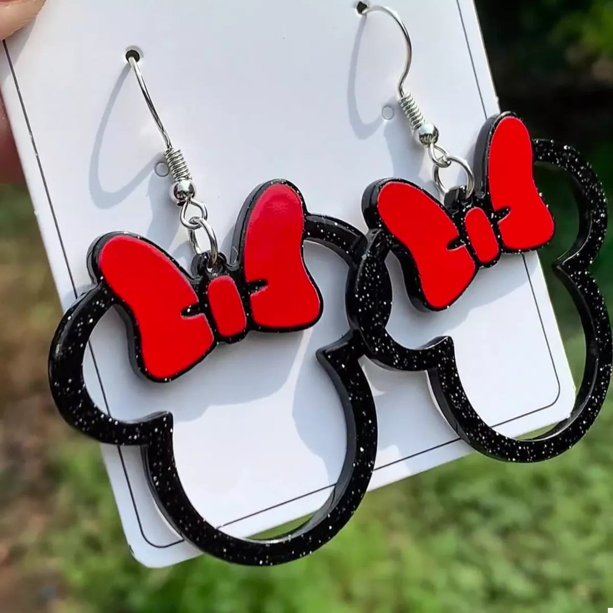 Mickey Mouse Bow Drop Earrings -