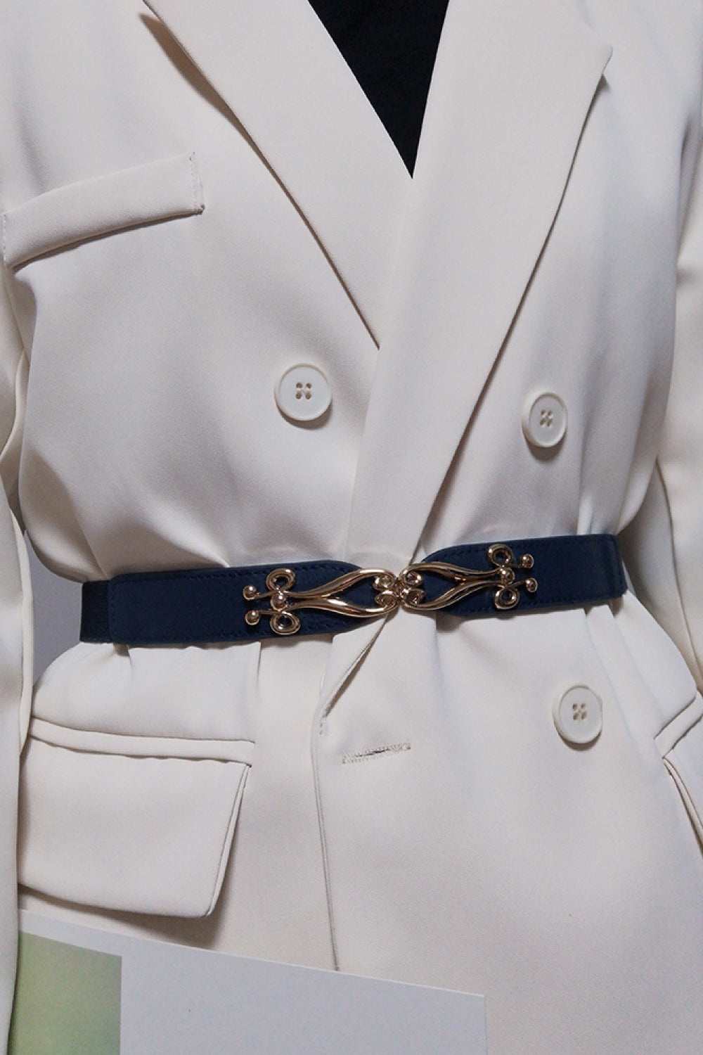 Alloy Buckle Elastic Belt -