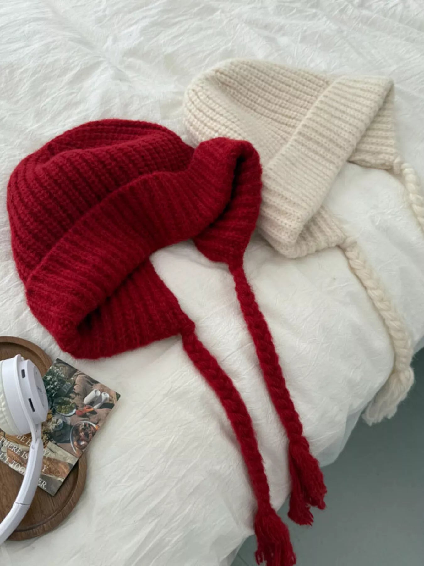 Cozy Knit Braided Beanie Hat -