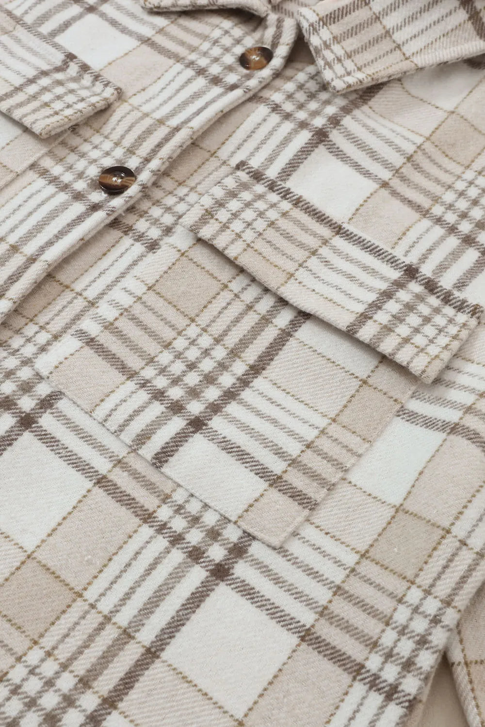 Plaid Removable Hood Button Up Shacket -
