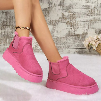 Round Toe Platform Ankle Boots -