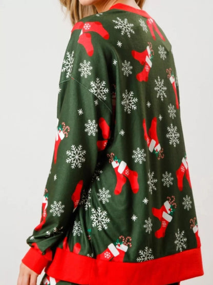 Christmas Long Sleeve Top and Pants Lounge Set -