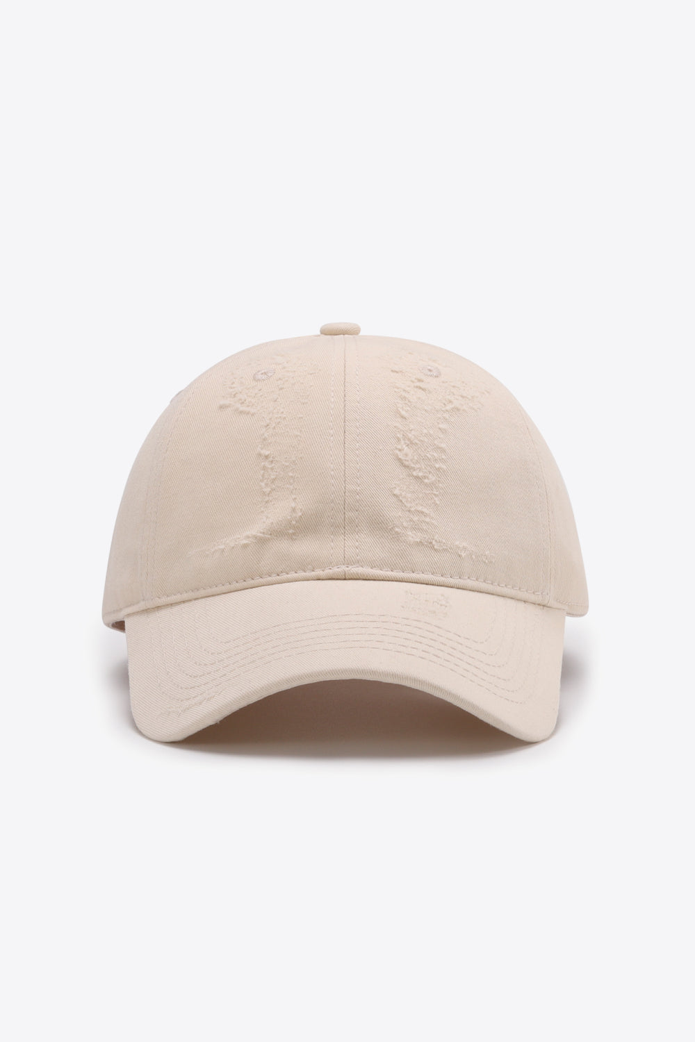 Distressed Adjustable Baseball Cap - Cream One Size