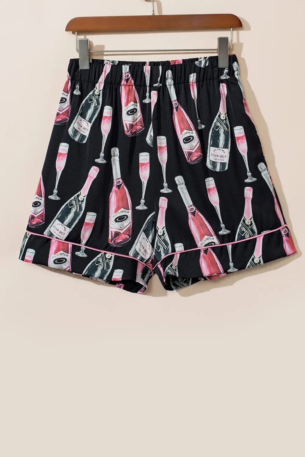Champagne Print Short Sleeve Top and Shorts Set -