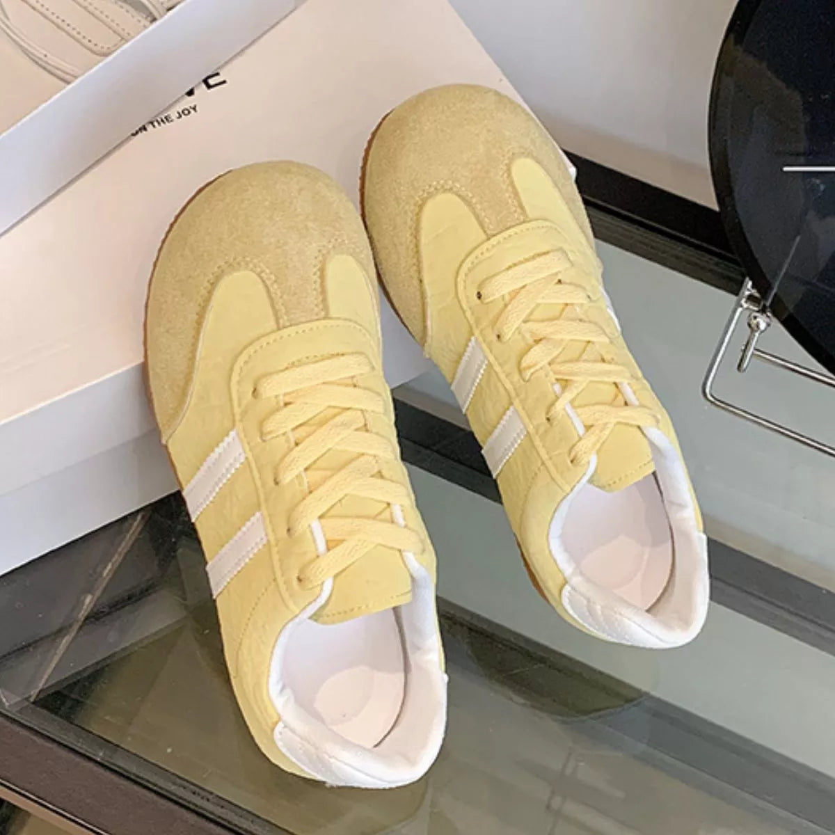 Striped Lace Up Casual Sneakers -