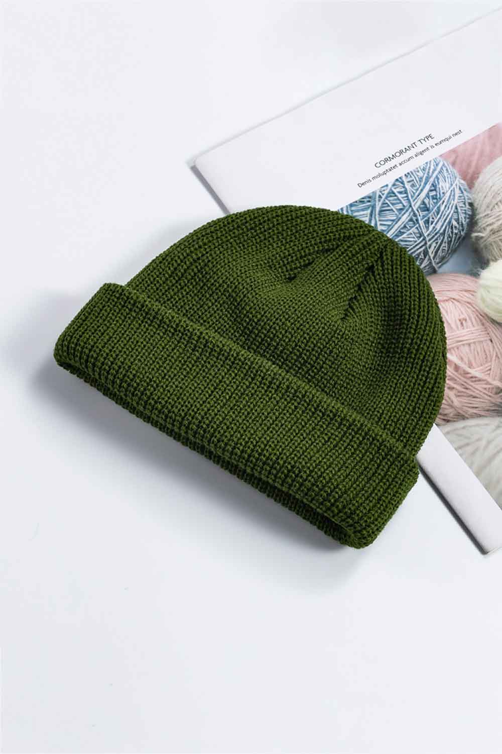 Cozy Rib-Knit Cuff Beanie - Olive One Size