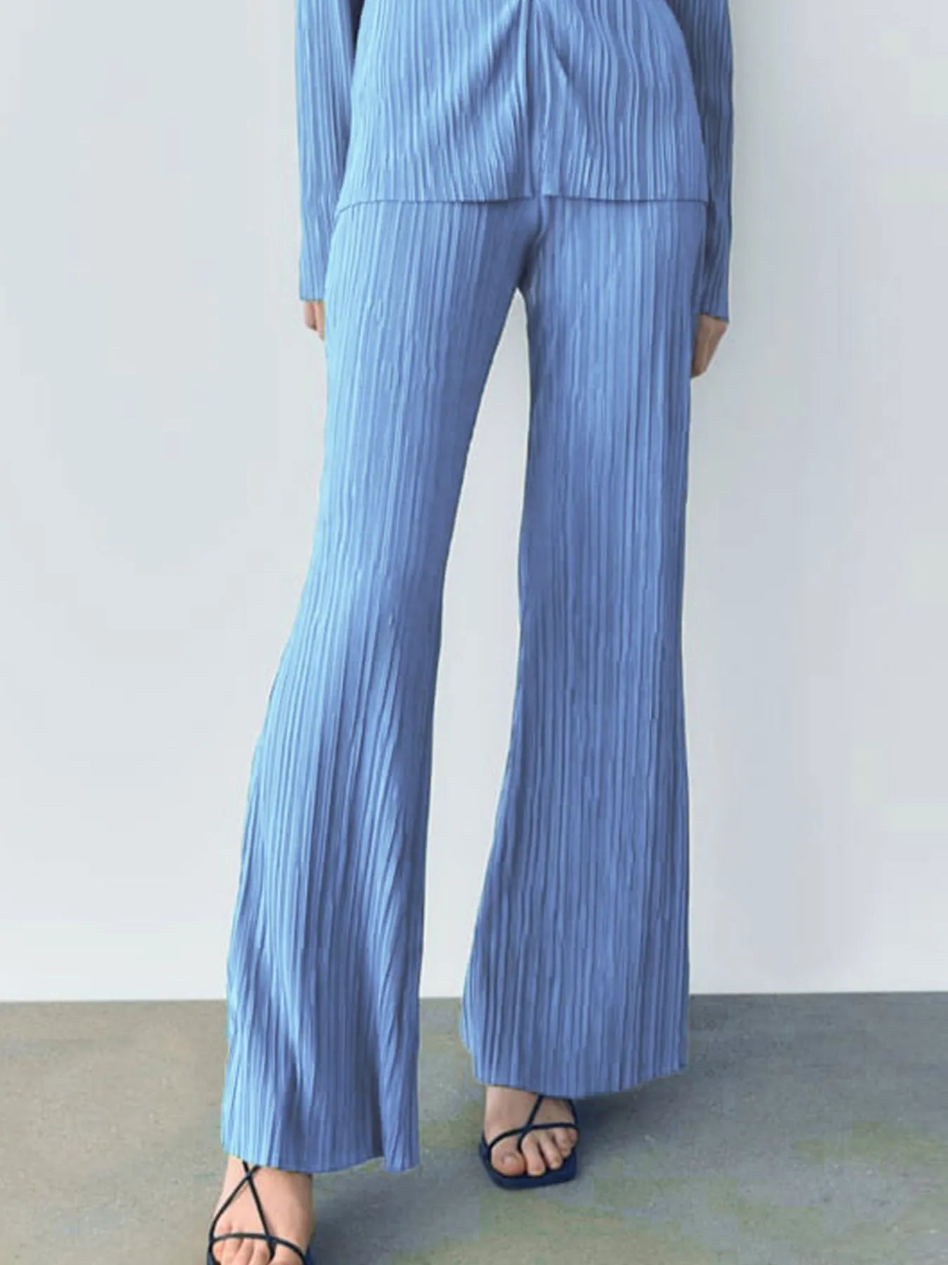 Texture Long Sleeve Top and Pants Lounge Set -