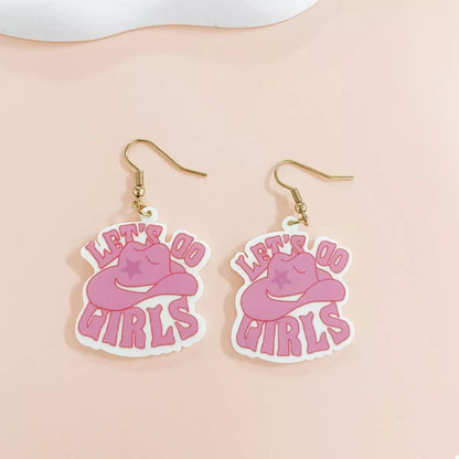 Cowgirl Hat Dangle Earrings -