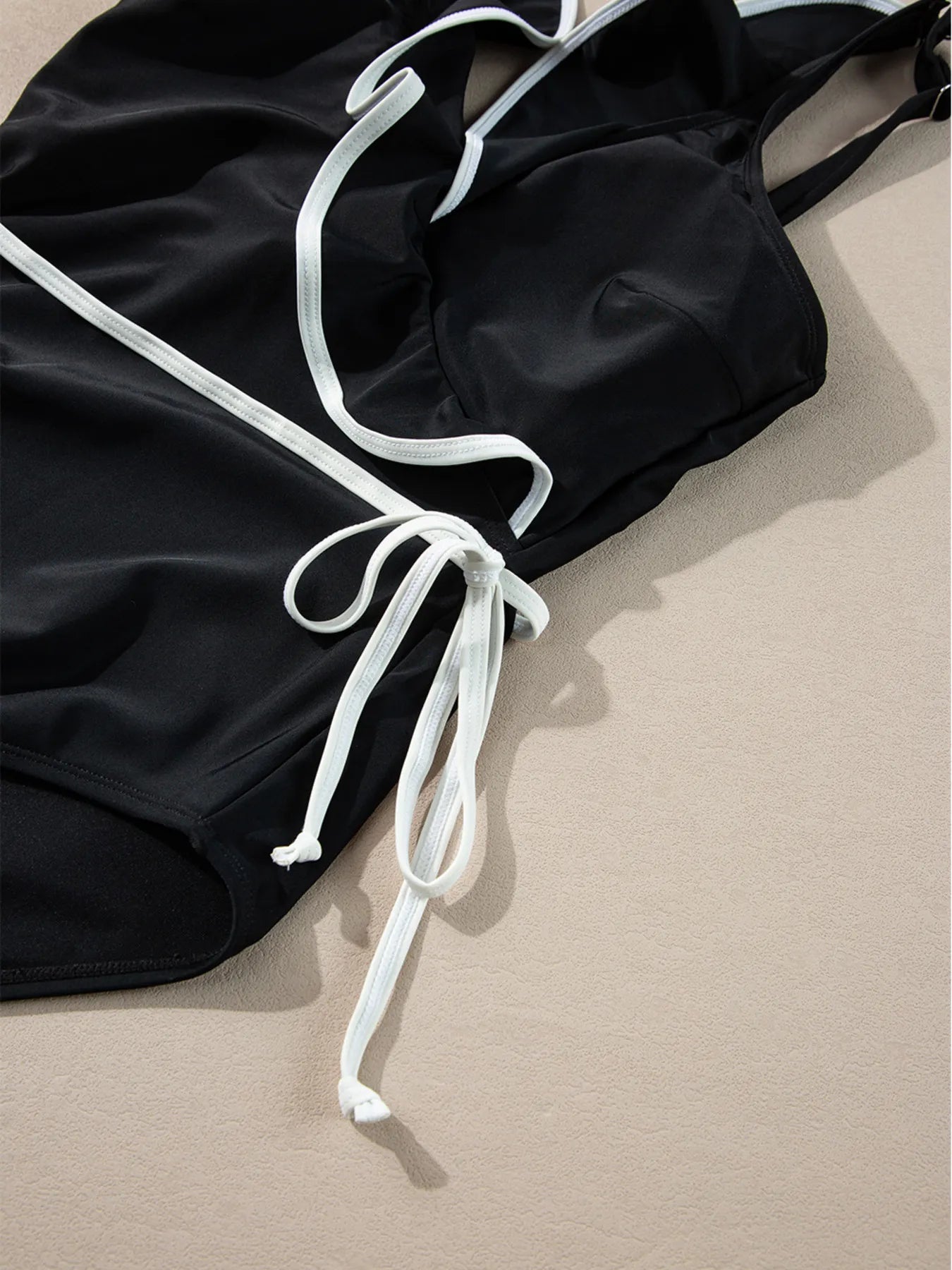 Ruffle Trim V-Neck One-Piece Swimsuit -