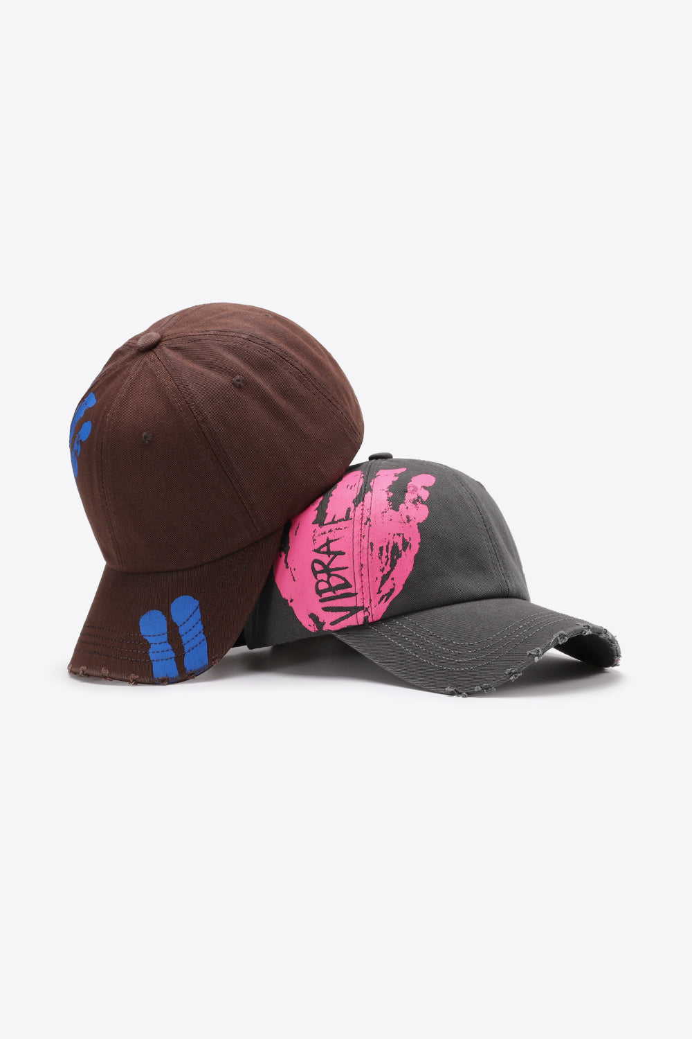 Graphic Distressed Adjustable Baseball Cap -