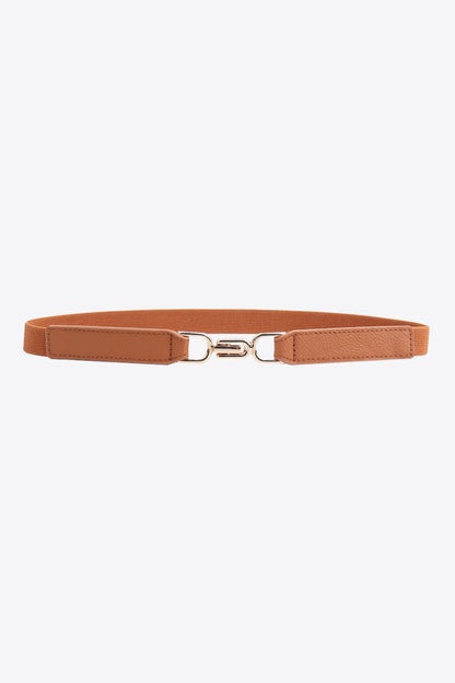 Alloy Buckle Elastic Belt - Caramel One Size