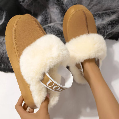 Round Toe Platform Ankle Slippers - Caramel