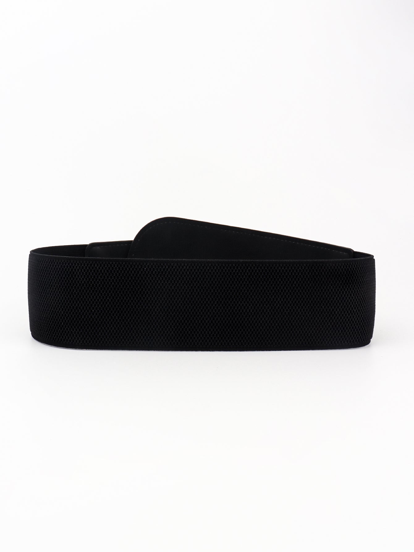 PU Elastic Wide Belt with Alloy Buckle -