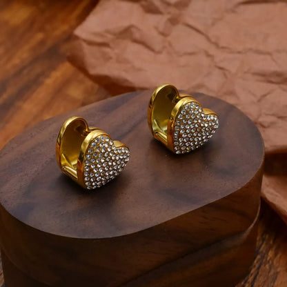 Heart-Shaped Stud Earrings -
