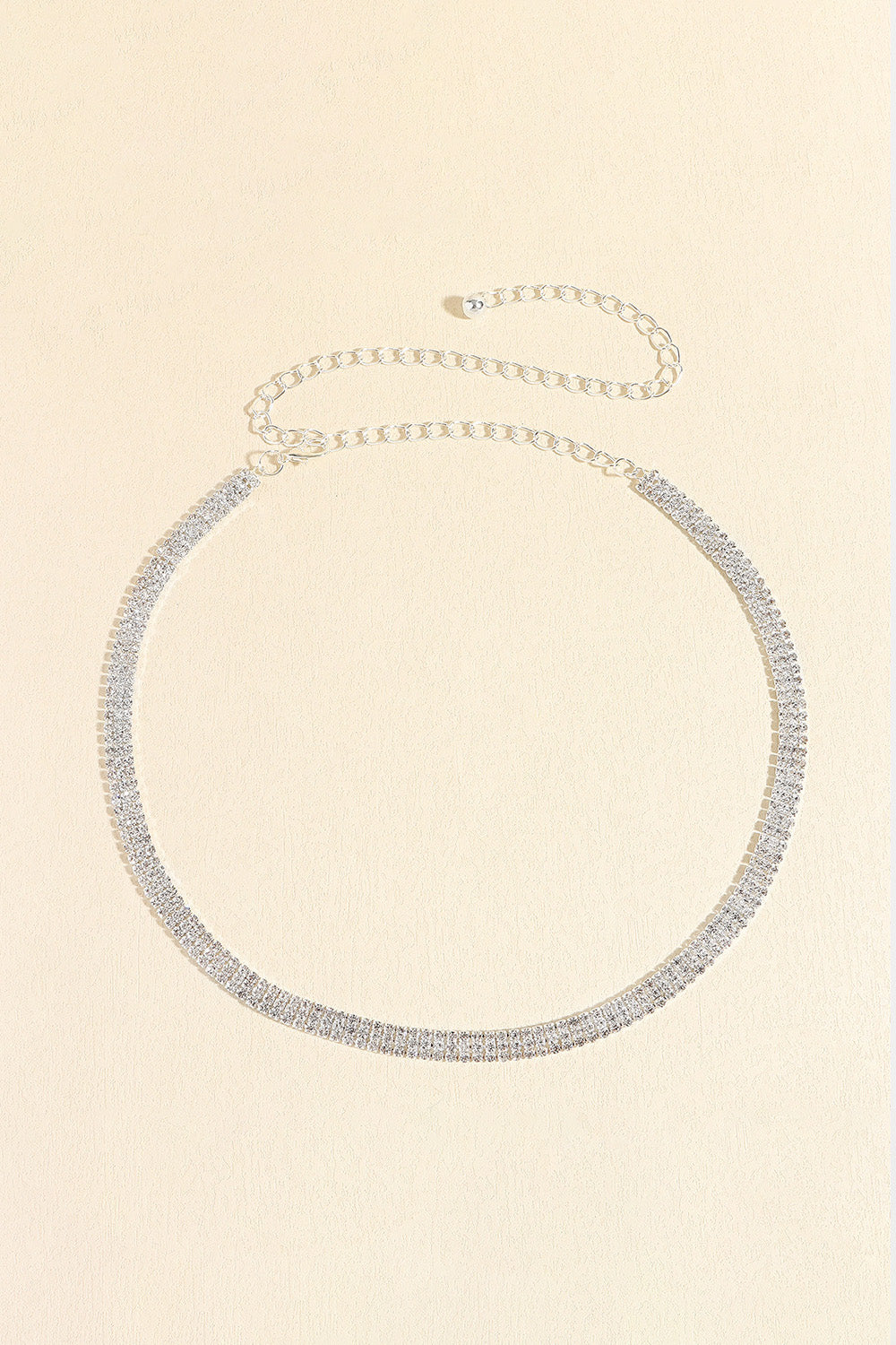 Rhinestones Alloy Belt - Silver One Size