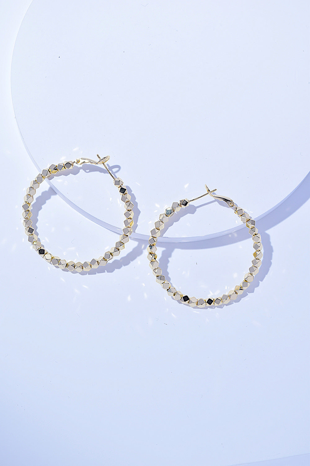 Alloy Hoop Earrings - Gold One Size