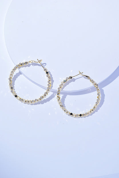 Alloy Hoop Earrings - Gold One Size