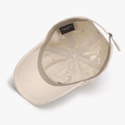 Distressed Adjustable Cotton Baseball Cap -
