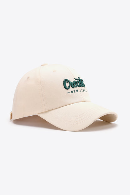 CREATE NEW LIFE Adjustable Cotton Baseball Cap -