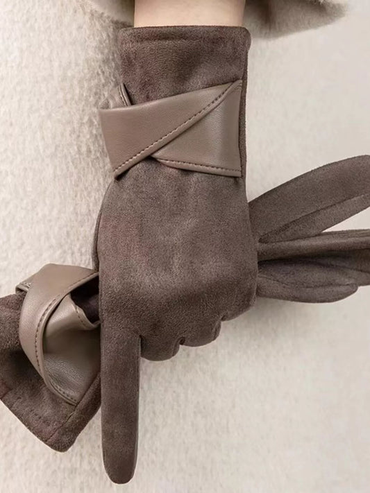 Lightweight Touchscreen Gloves - Brown One Size