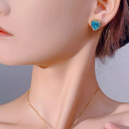 Heart-Shaped Stud Earrings -