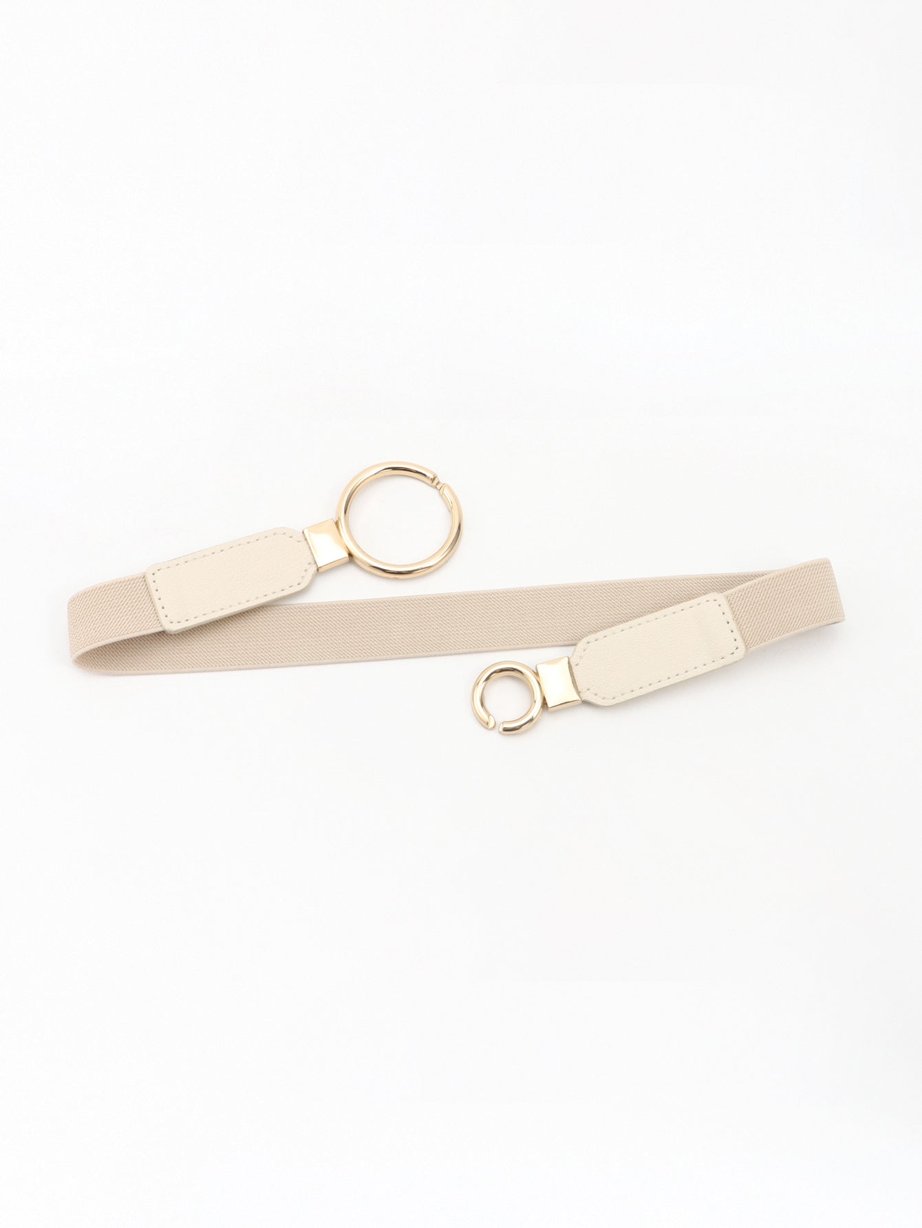 Double Ring Buckle Elastic PU Belt -