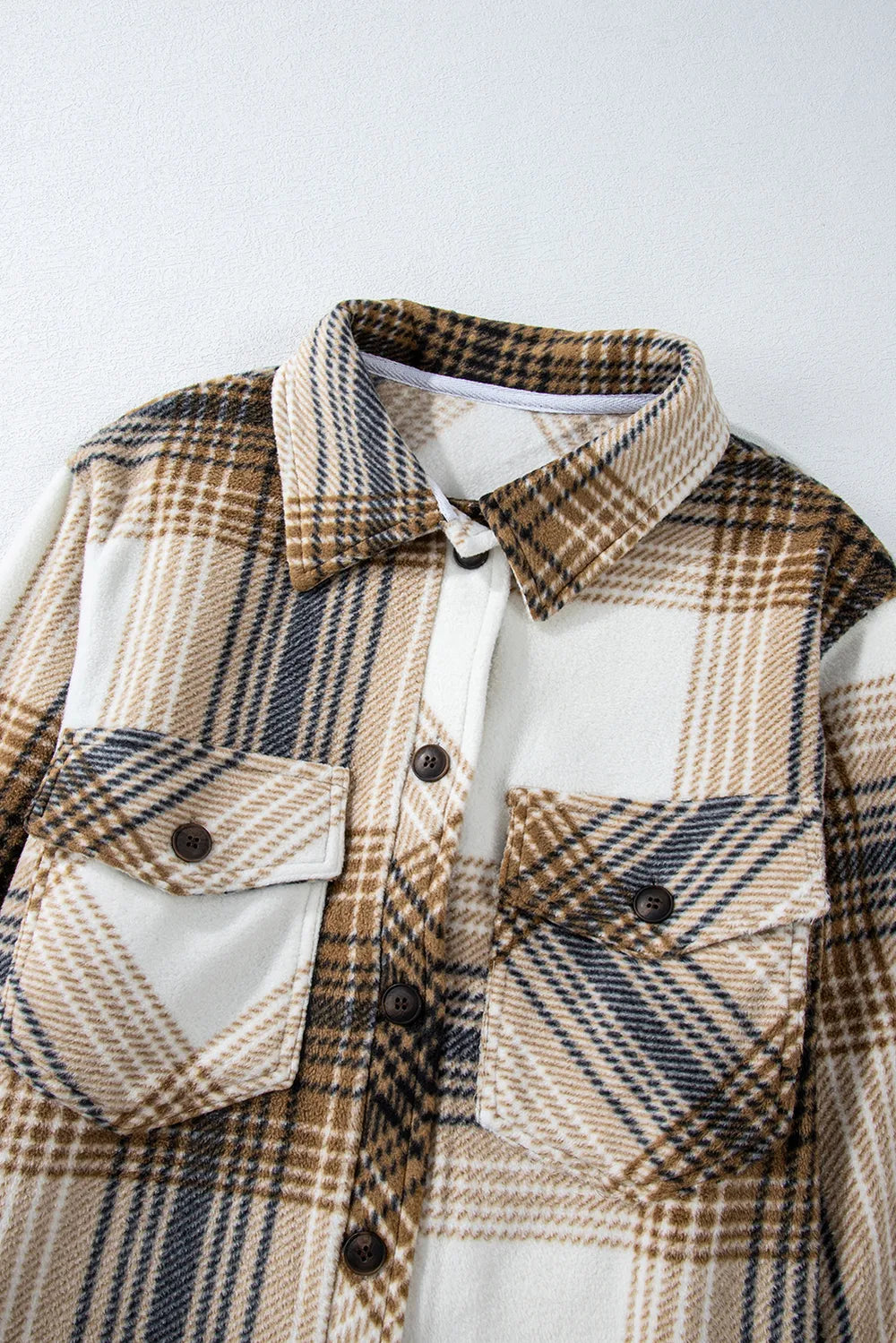 Plaid Button Up Long Sleeve Shacket -