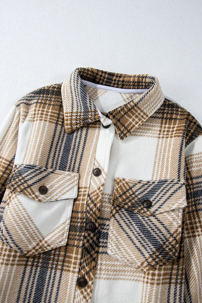 Plaid Button Up Long Sleeve Shacket -