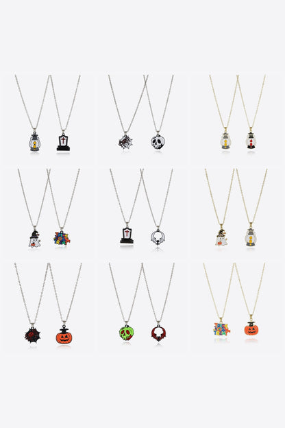 Two-Piece Halloween Theme Necklace Set - Style J One Size