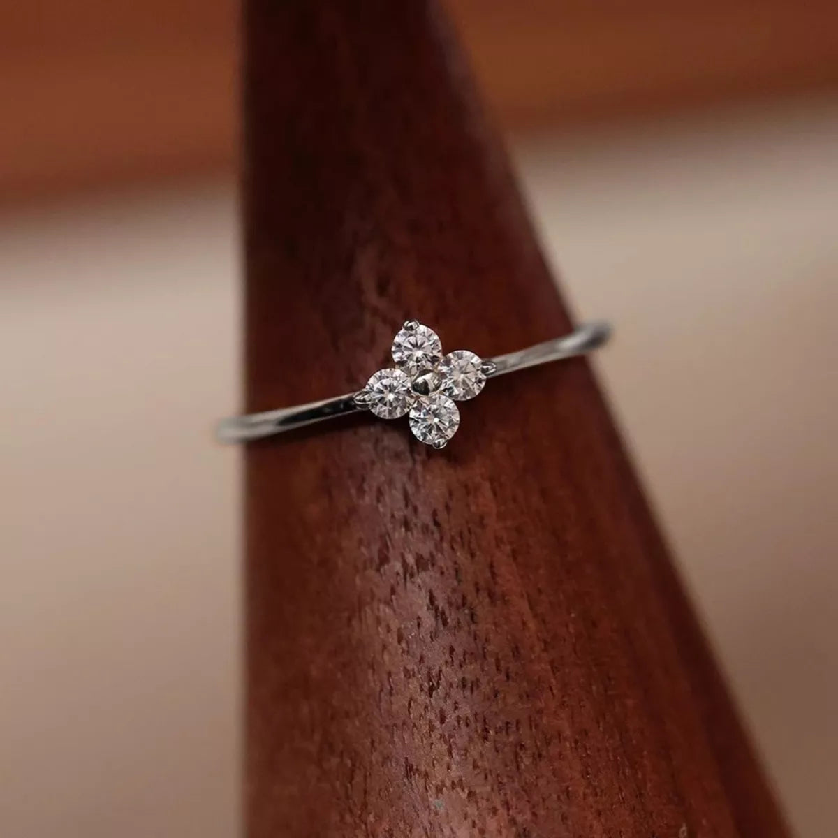 Sterling Silver Four-Leaf Clover Ring -