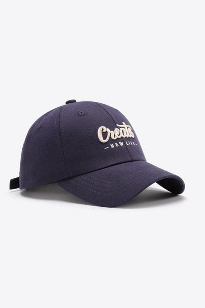 CREATE NEW LIFE Adjustable Cotton Baseball Cap -