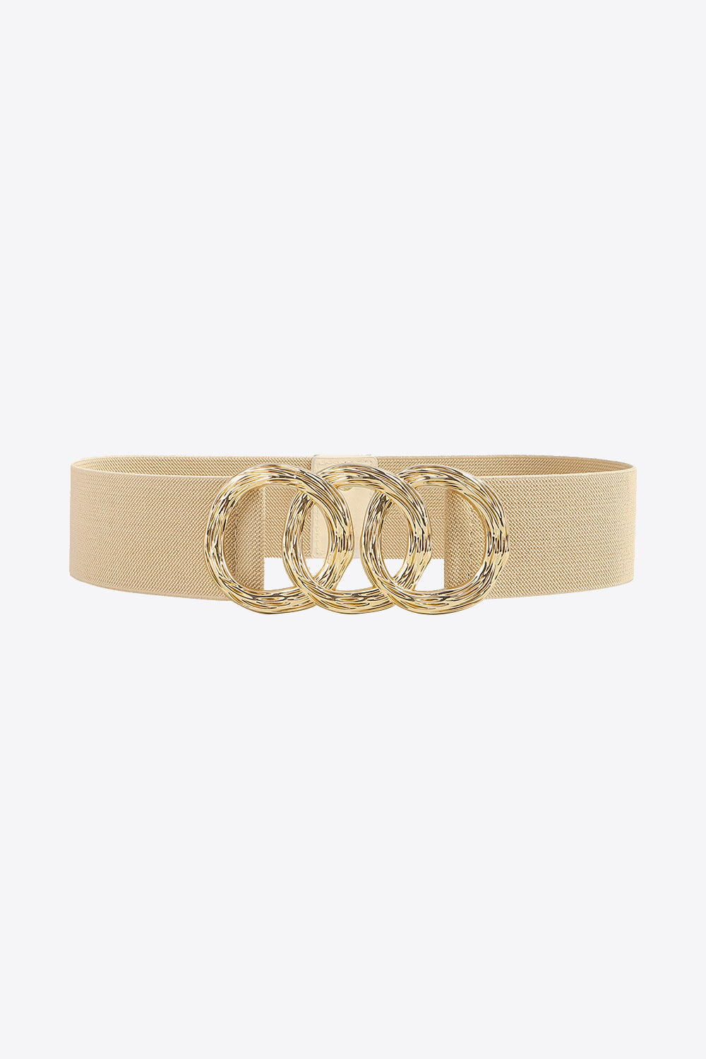 Buckle Elastic Wide Belt - Tan One Size