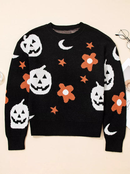 Gothic Pattern Long Sleeve Sweater -